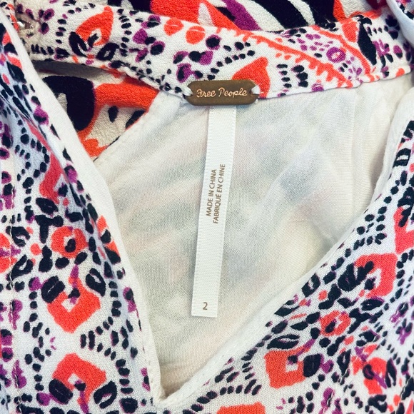 Free people Tegan border print Mini Dress Size 2 - Picture 3 of 6